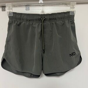 NFQ army green nylon shorts - drawstring - size M - elastic waist